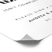 レトロスクリプトのミニマル結婚リストの署名 ポスター (角)