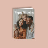 レトロスクリプトのHappy Birthday 3枚の写真 カード