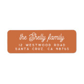 レトロスクリプトはっきりしたオレンジ色のアドレス ラベル (正面)