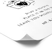 レトロスクリプトカメラフォトゲストブ結婚ックのサイン ポスター (角)