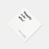 レトロスクリプトタイポグラフィがパーティー後ずっと幸せに スタンダードカクテルナプキン (角)