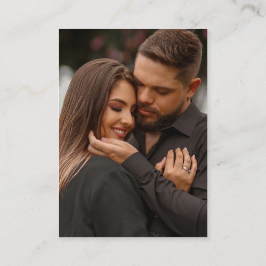 レトロスクリプトタイポグラフィとハート結婚の詳細 エンクロージャーカード (裏面)