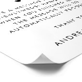 レトロスクリプトタイポグラフィオーディオゲストブ結婚ック ポスター (角)