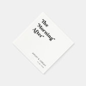 レトロスクリプトタイポグラフィザモーニングアフターパーティー スタンダードカクテルナプキン (角)