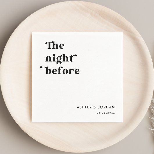 レトロスクリプトタイポグラフィリハーサルの前夜 スタンダードカクテルナプキン