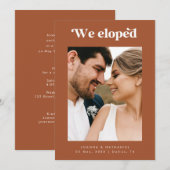 レトロスクリプトテラコッタの結婚宣言 招待状 (正面/裏面)