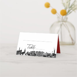 レトロスクリプトテーブルラスベガススカイライン プレイスカード