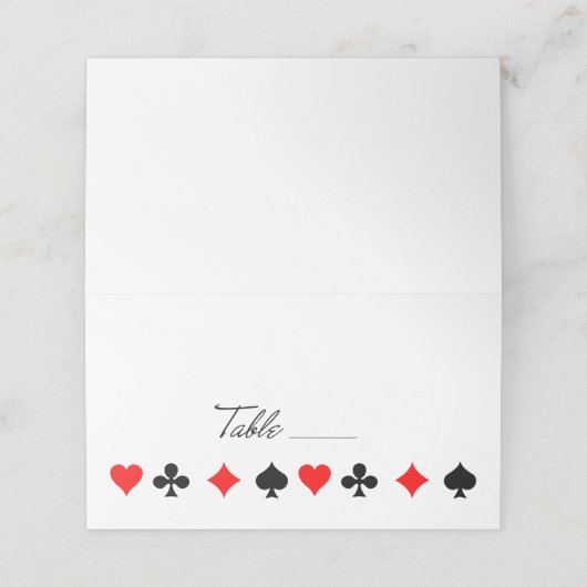 レトロスクリプトテーブルラスベガス賭博カードスーツ プレイスカード (外部開封)