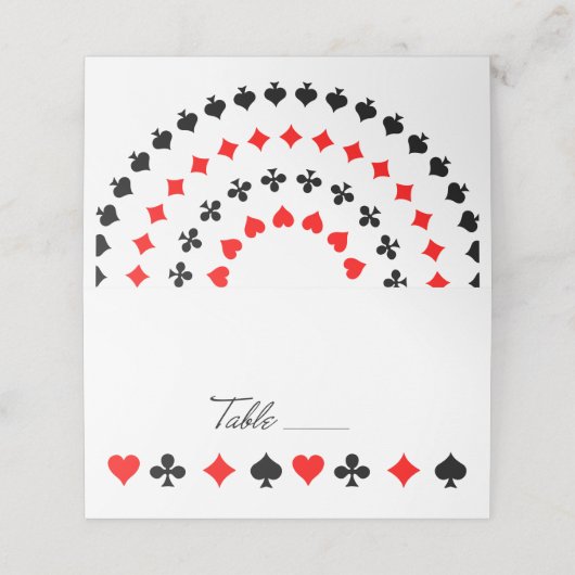 レトロスクリプトテーブルラスベガス賭博カードスーツ プレイスカード (外部開封)