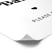 レトロスクリプトデザートバー結婚白黒の署名 ポスター (角)