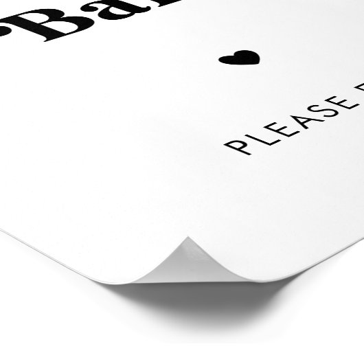 レトロスクリプトデザートバー結婚白黒の署名 ポスター (角)