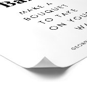 レトロスクリプトハート開花フラワーバー結婚のサイン ポスター (角)