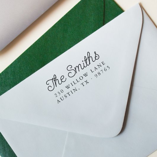 レトロスクリプトファミリ名と差出人住所 セルフインキングスタンプ