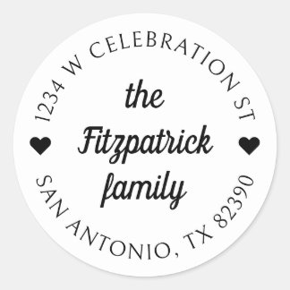 レトロスクリプトファミリ名ラウンド差出人住所 ラウンドシール