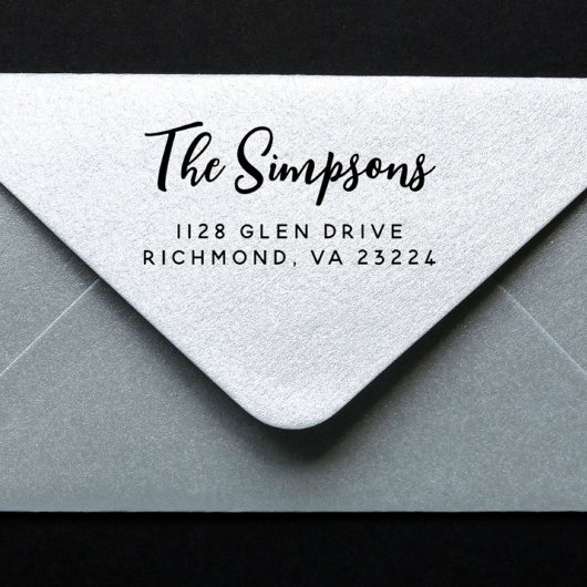 レトロスクリプトファミリ名差出人住所 セルフインキングスタンプ