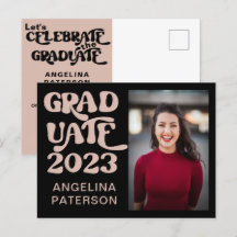 レトロスクリプトフォトブラック&ピンク大学院パーティー