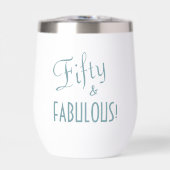 レトロスクリプトブルーグリーンフィフティ&ファブラス誕生日 (正面)