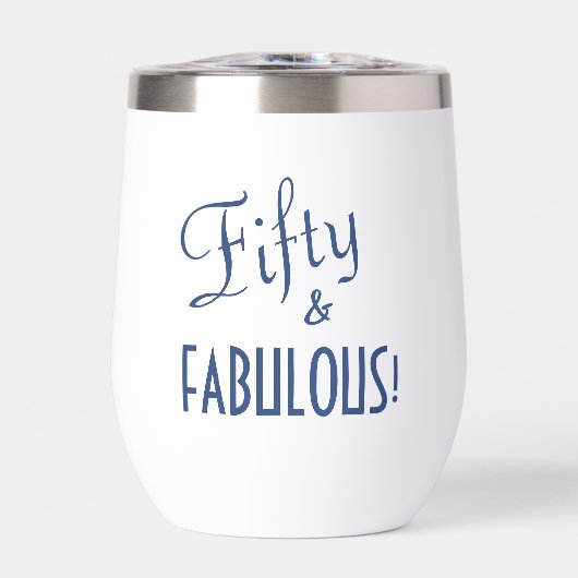 レトロスクリプトブルーフィフティ&ファブラス50誕生日 (正面)