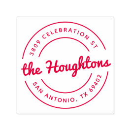 レトロスクリプトラウンドファミリ名差出人住所 セルフインキングスタンプ