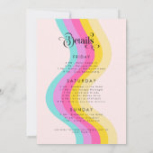 レトロスクリプトレインボーカラフルバチェロレッテ 招待状 (裏面)
