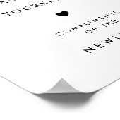 レトロスクリプトレディースバスルーム結婚バスケットの標識 ポスター (角)