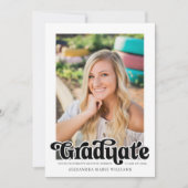 レトロスクリプト写真の卒業 案内状 (正面)