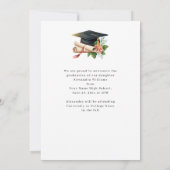 レトロスクリプト写真の卒業 案内状 (裏面)