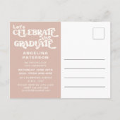レトロスクリプト写真テラコッタ大学院パーティー インビテーションポストカード (裏面)