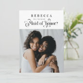 レトロスクリプト写真ヴィンテージメイド・オブ・オーナー（花嫁付き添い人）提案 案内状 (スタンド正面)