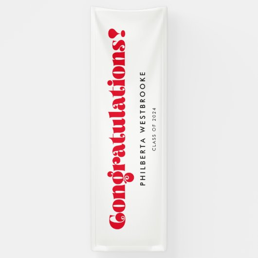 レトロスクリプト卒業パーティーおめでとう 横断幕 (縦)