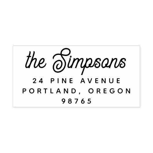 レトロスクリプト名およびシンプル差出人住所 ラバースタンプ (インプリント)