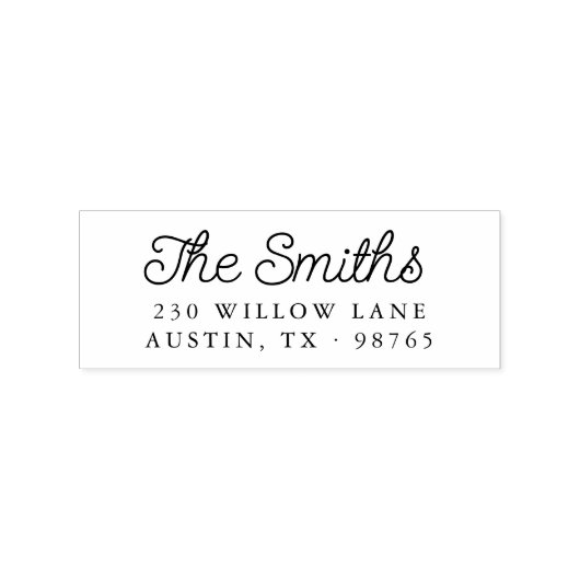 レトロスクリプト書道ファミリー差出人住所 ラバースタンプ (インプリント)