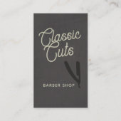 レトロスクリプト理容師ショップQRコード 名刺 (正面)