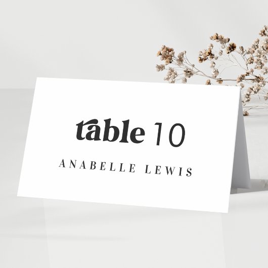 レトロスクリプト結婚式ゲスト名札 テーブルナンバー