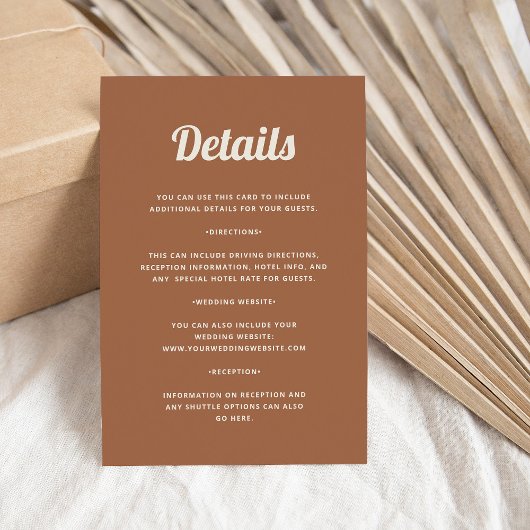 レトロスクリプト |の結婚ゲスト詳細 エンクロージャーカード