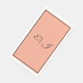 レトロスクリプト オレンジのモノグラムイニシャル 結婚式 (コーナー)
