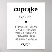 レトロスクリプト ハート カップケーキ フレーバー 結婚式 サイン (正面)