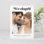 レトロスクリプト ブラック＆ホワイト エロープメント アナウンスメント 招待状 (スタンド正面)