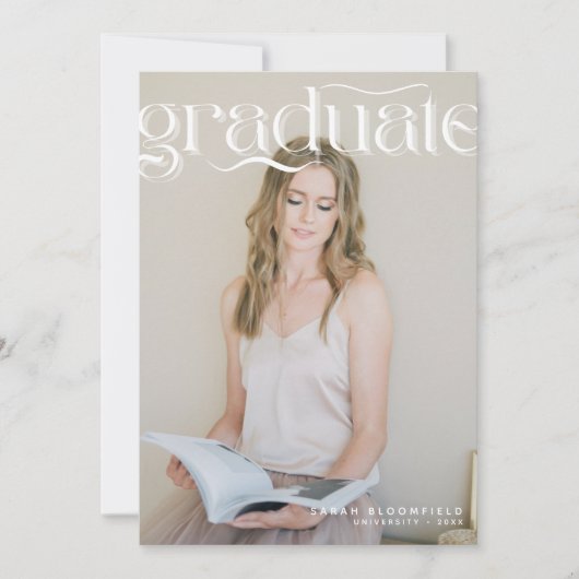 レトロスクリプト |写真卒業のお知らせ 案内状 (正面)