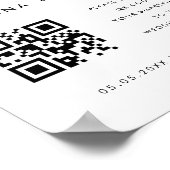 レトロスクリプトQRコード結婚式 プログラムウェルカムサイン ポスター (角)