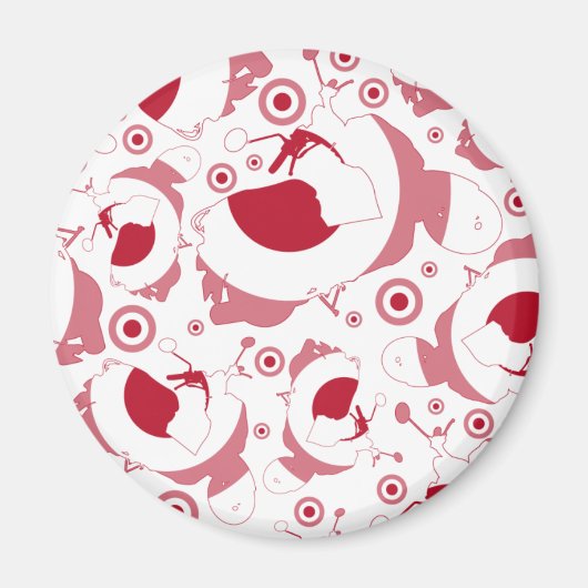 レトロスクーターのシルエット磁石 マグネット (正面)