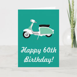 レトロスクーターハッピー60th誕生日カード カード