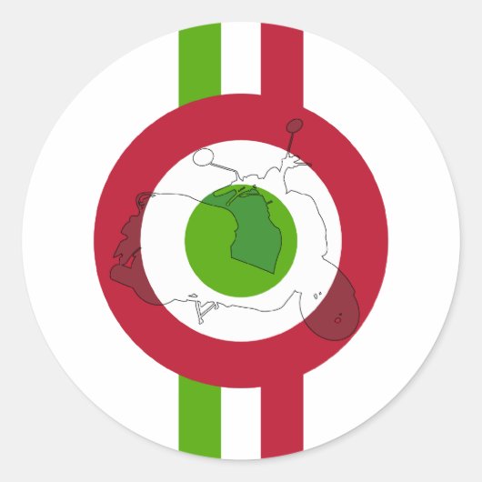 レトロスクーターモダンシール ラウンドシール (正面)