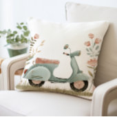 レトロスクーター枕、ヴィンテージフローラスクーター クッション