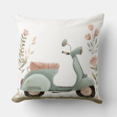 レトロスクーター枕、ヴィンテージフローラスクーター クッション (正面)
