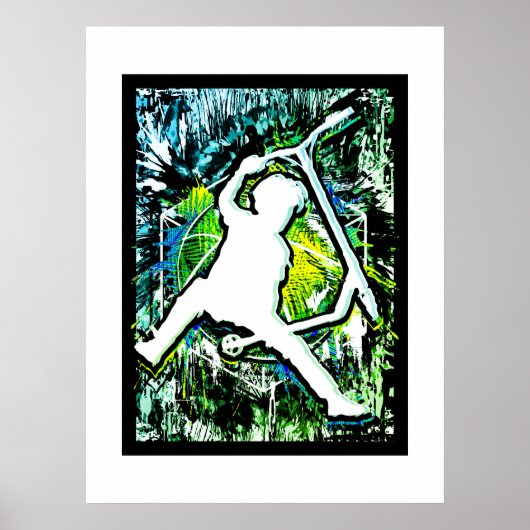 レトロスクーター – スタントスクーター – キックスタントスクーター ポスター (正面)