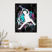 レトロスクーター – スタントスクーター – キックスタントスクーター ポスター (キッチン)