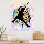 レトロスクーター – スタントスクーター – キックスタントスクーター ポスター (キッチン)