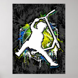 レトロスクーター – スタントスクーター – キックスタントスクーター ポスター