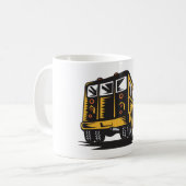 レトロスクールバスヴィンテージ黄 コーヒーマグカップ (正面左)
